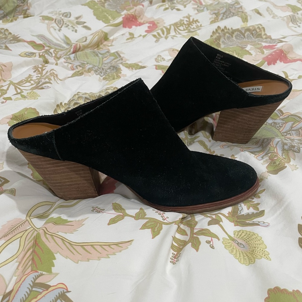 Black Suede Mules